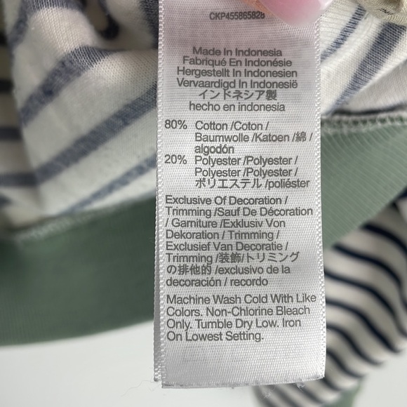 MADEWELL MWL Velour Crewneck Sweatshirt in Stripe Sz M - Picture 4 of 10